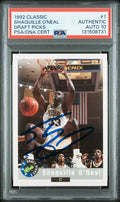 Graded 1992 Classic Draft Picks Shaquille O'Neal #1 Rookie RC Basketball Card PSA 10 Auto Grade Gem Mint