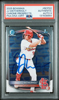 Graded 2025 Topps Bowman JJ Wetherholt #BCP-22 Chrome Prospects Rookie RC Baseball Card PSA 9 Auto Grade Mint