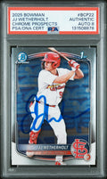 Graded 2025 Topps Bowman JJ Wetherholt #BCP-22 Chrome Prospects Rookie RC Baseball Card PSA 8 Auto Grade Near Mint