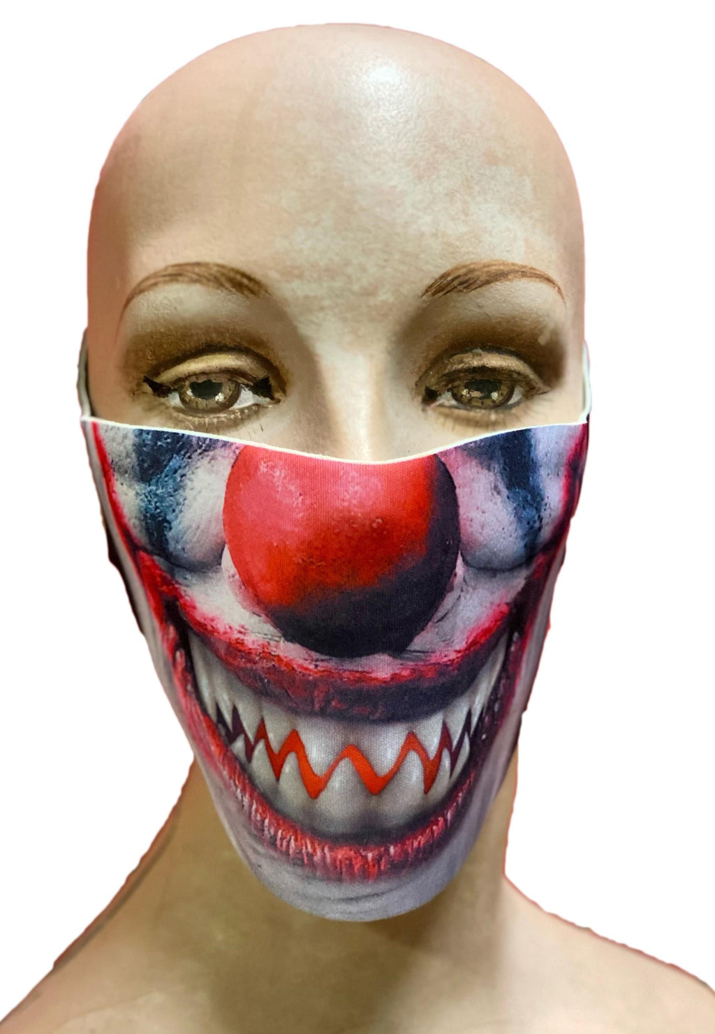 Reusable Halloween Face Cover Evil Clown Design Scary Face Mask