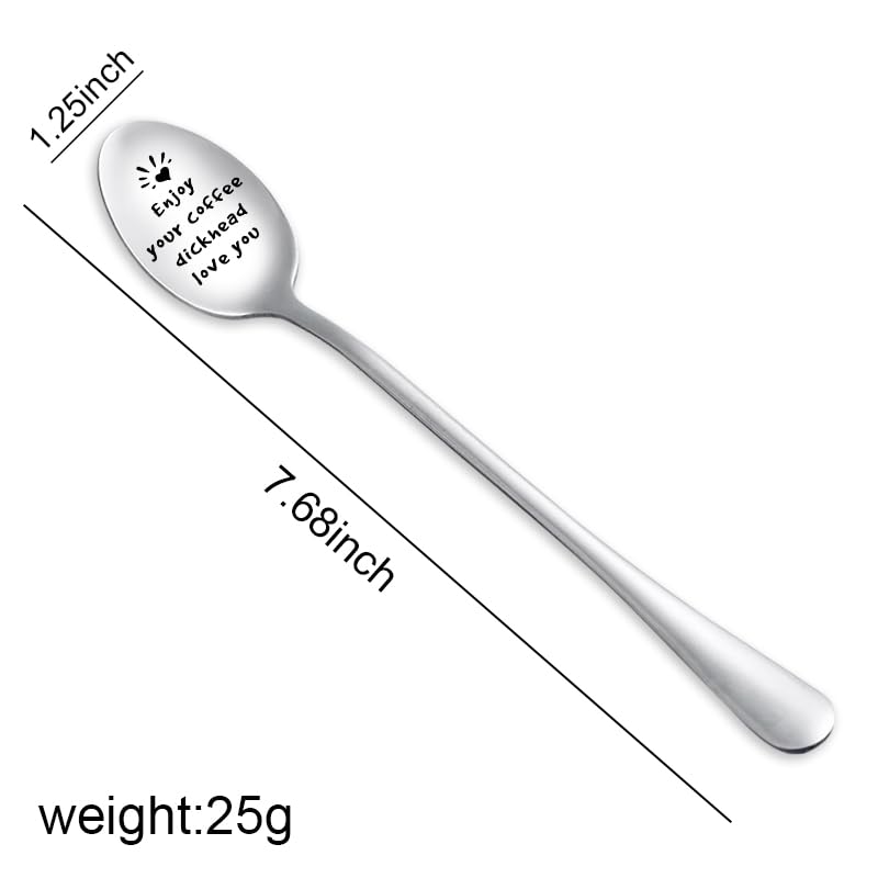 MXXGMYJ Funny Coffee Spoon I Love You Gift Silver for Men Couples Xmas