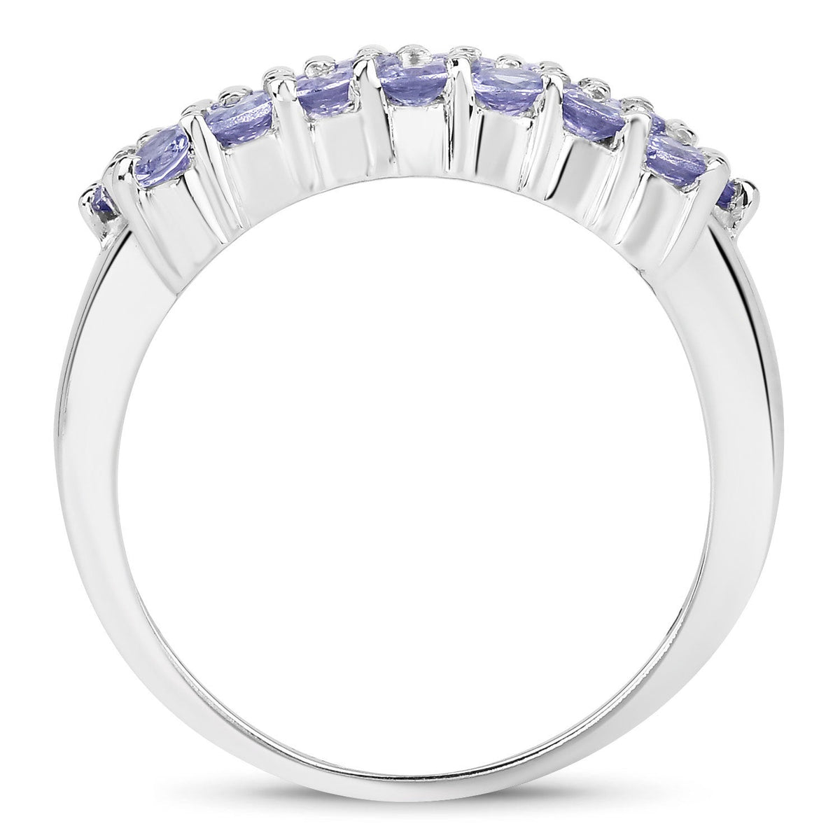 1.54 Carat Genuine Tanzanite .925 Sterling Silver Ring