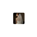 Cliory Pearl Veil Glitter Bride Wedding Short Veil White