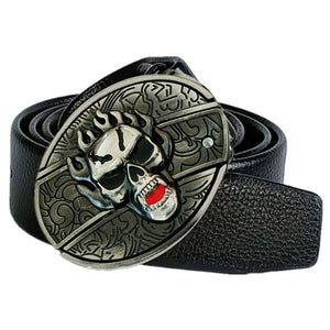 Red Skull Knife Black Belt