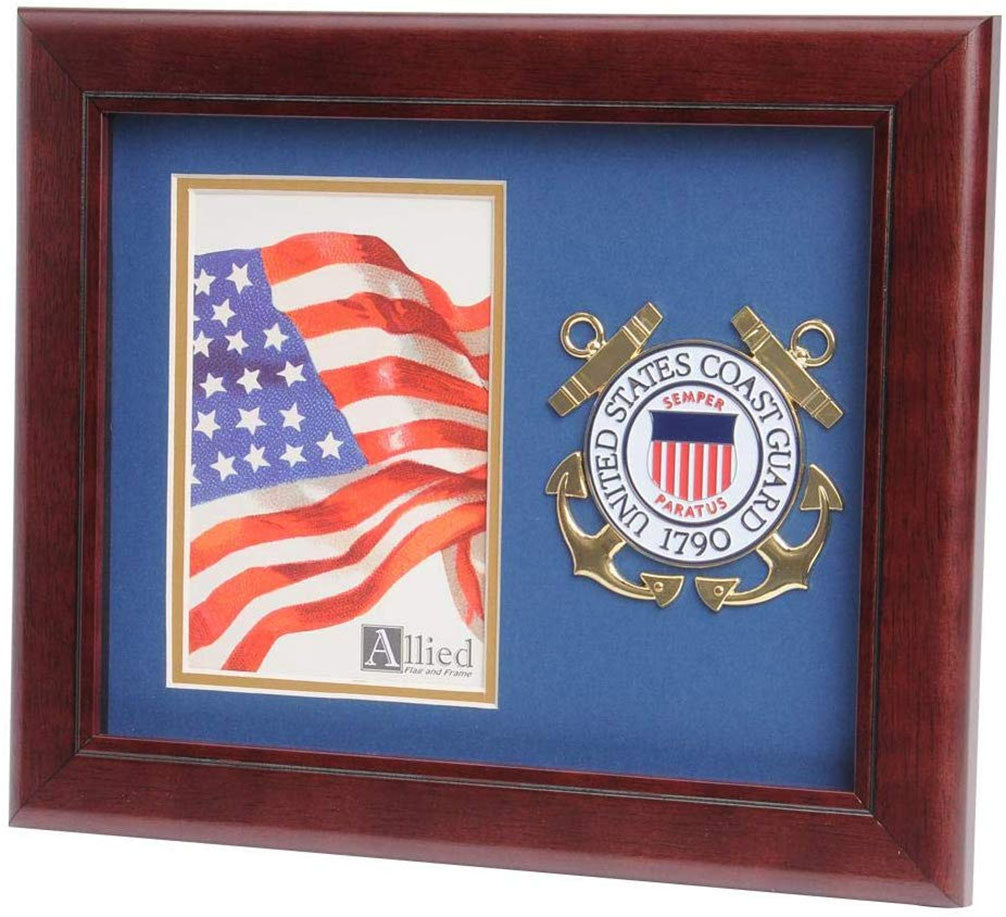 US Coast Guard Medallion Portrait Picture Frame - 4 x 6 Picture Opening.