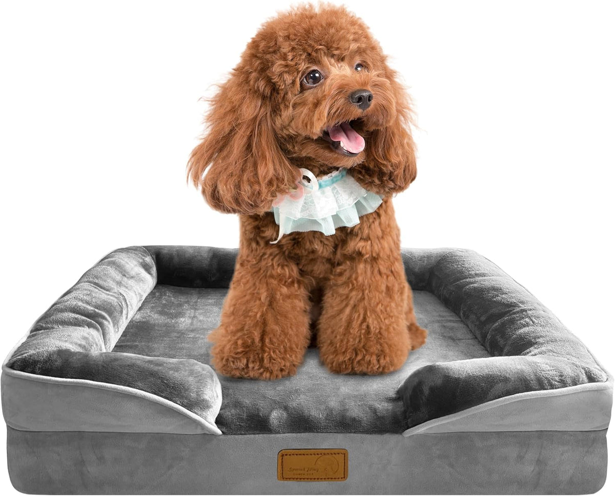 Orthopedic Dog Bed Sofa with Bolster, Washable Cover