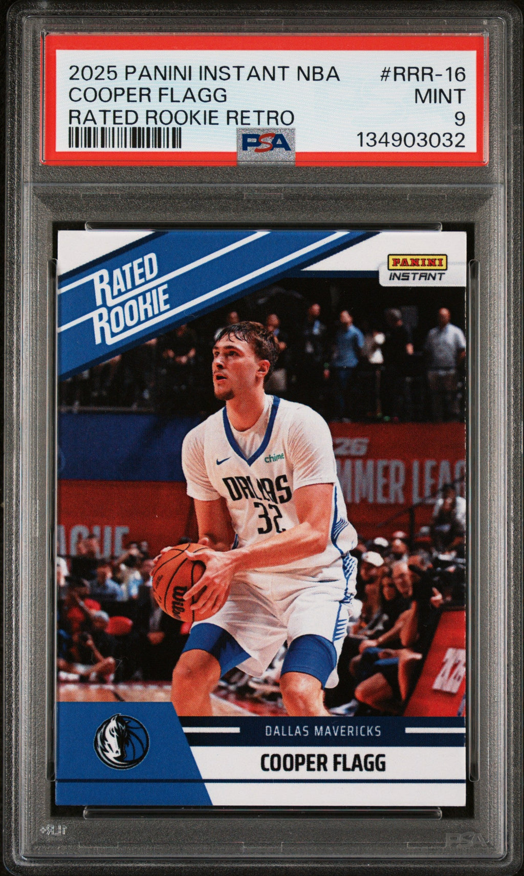 Graded 2025 Panini Instant Cooper Flagg #RRR16 Rated Rookie Retro Rookie RC Basketball Card PSA 9 Mint