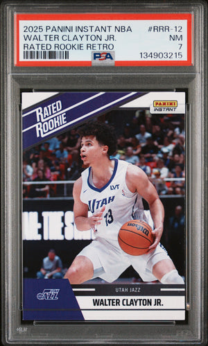 Graded 2025 Panini Instant Walter Clayton Jr. #RRR12 Rated Rookie Retro Rookie RC Basketball Card PSA 7 Near Mint