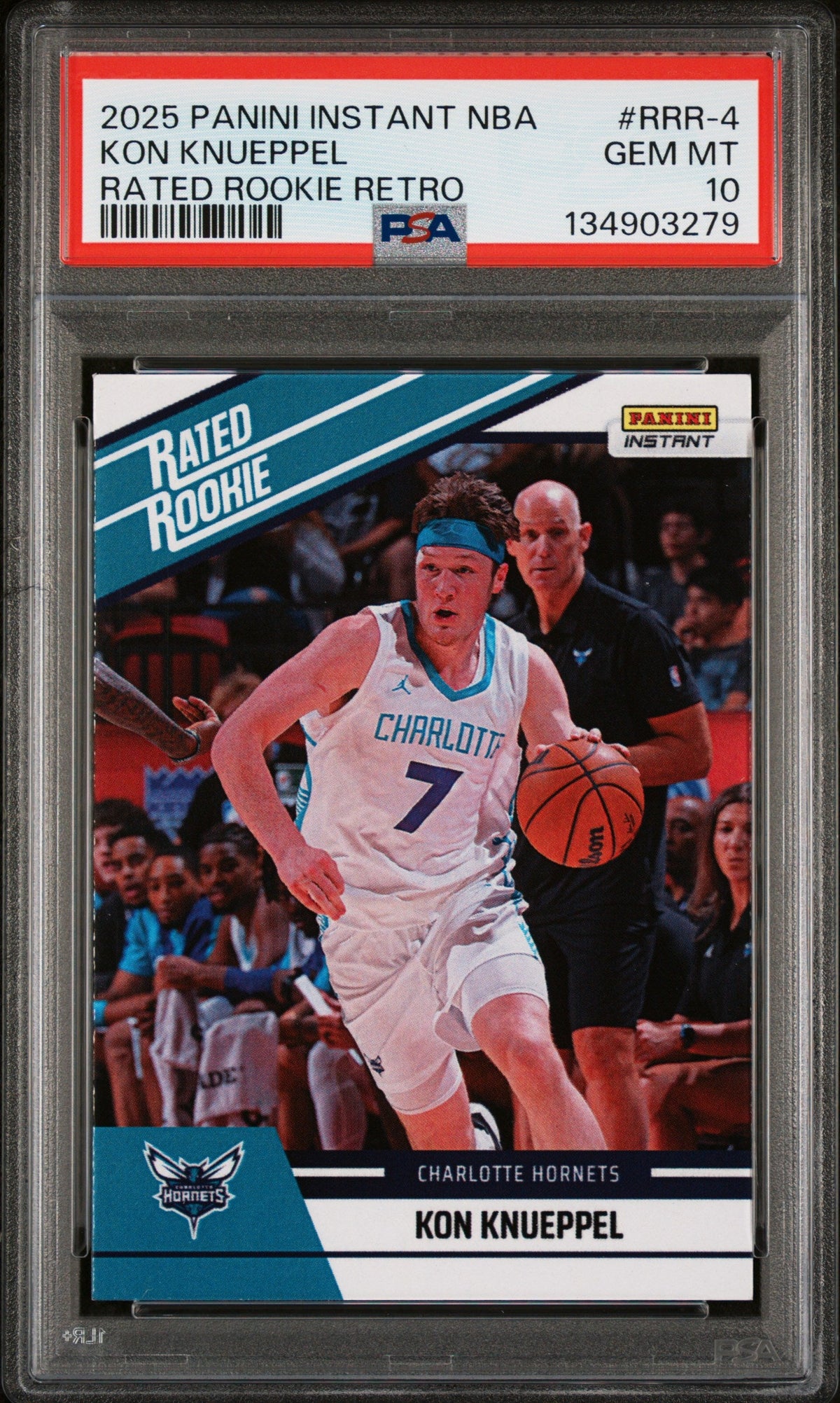 Graded 2025 Panini Instant Kon Knueppel #RRR4 Rated Rookie Retro Rookie RC Basketball Card PSA 10 Gem Mint