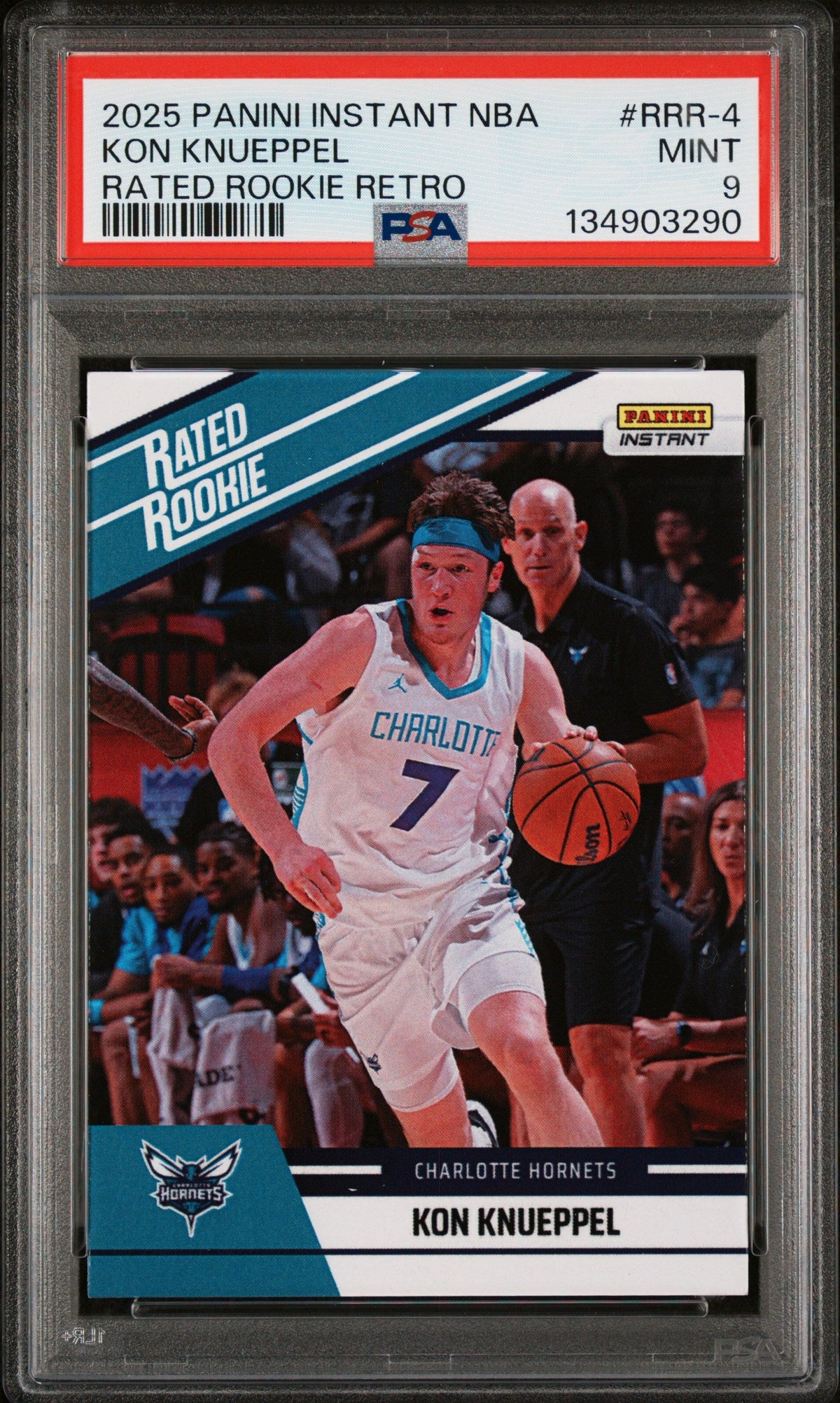 Graded 2025 Panini Instant Kon Knueppel #RRR4 Rated Rookie Retro Rookie RC Basketball Card PSA 9 Mint