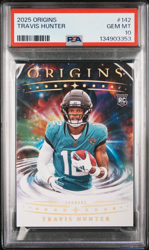 Graded 2025 Panini Origins Travis Hunter #142 Rookie RC Football Card PSA 10 Gem Mint