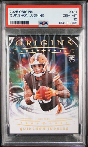 Graded 2025 Panini Origins Quinshon Judkins #131 Rookie RC Football Card PSA 10 Gem Mint