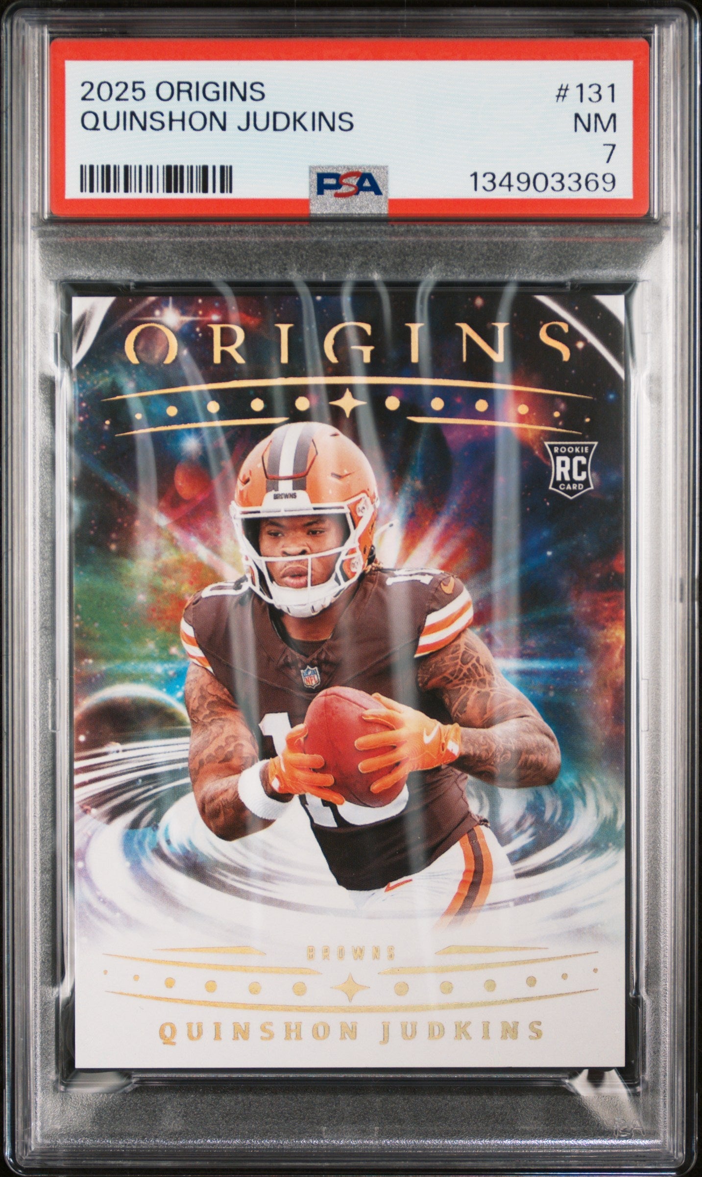 Graded 2025 Panini Origins Quinshon Judkins #131 Rookie RC Football Card PSA 7 Near Mint