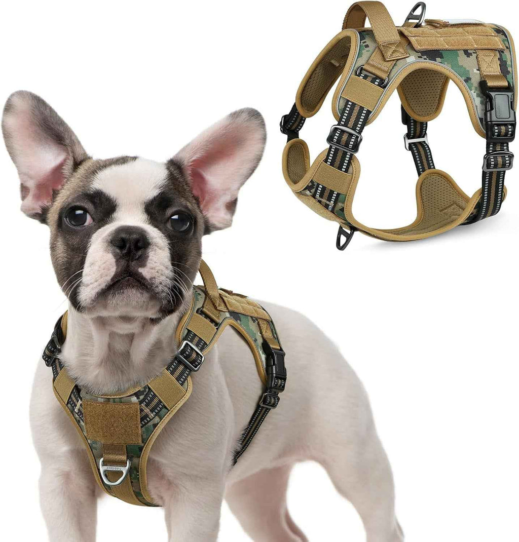 No-Pull Tactical Dog Harness MOLLE Vest with Handle