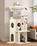 50-Inch Cat Tree Tower for Large Indoor Cats with Scratching Post & Caves
