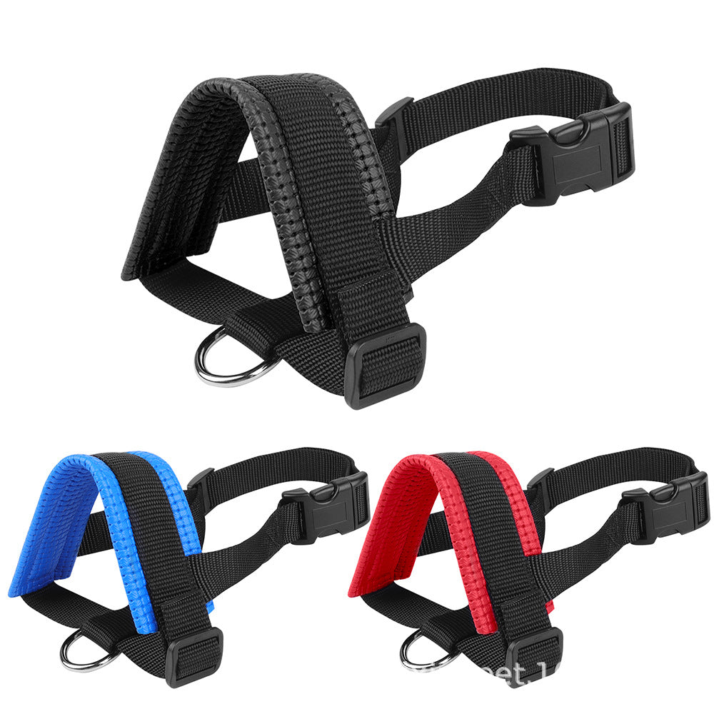 Dog Mouth Muzzle Anti Bark Dog Collar Breathable Dog Training Tool Nylon Muzzle Set With Stripes Summer Pet Leashes