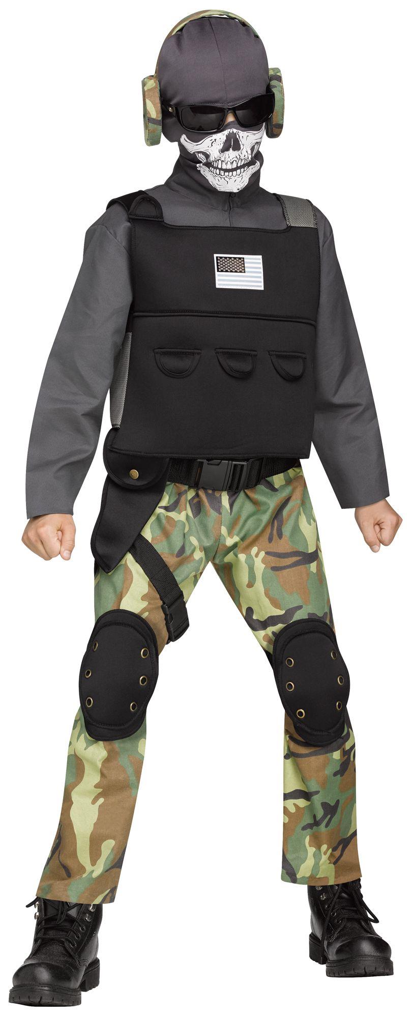 Skull Soldier Soldier Crane Military Child Costume