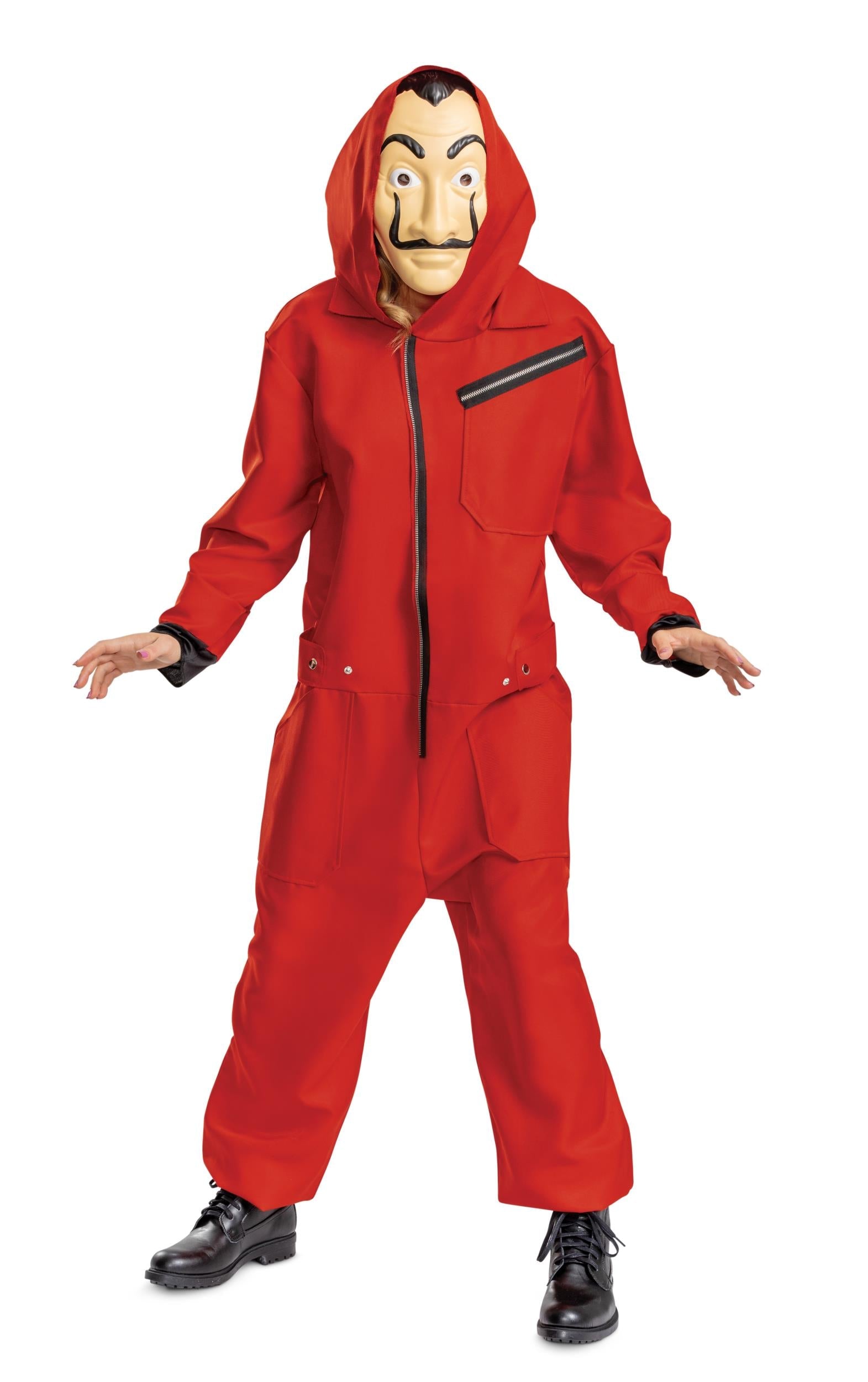 Money Heist Salvador Dali Adult Jumpsuit Deluxe Adult Costume Medium 38-40