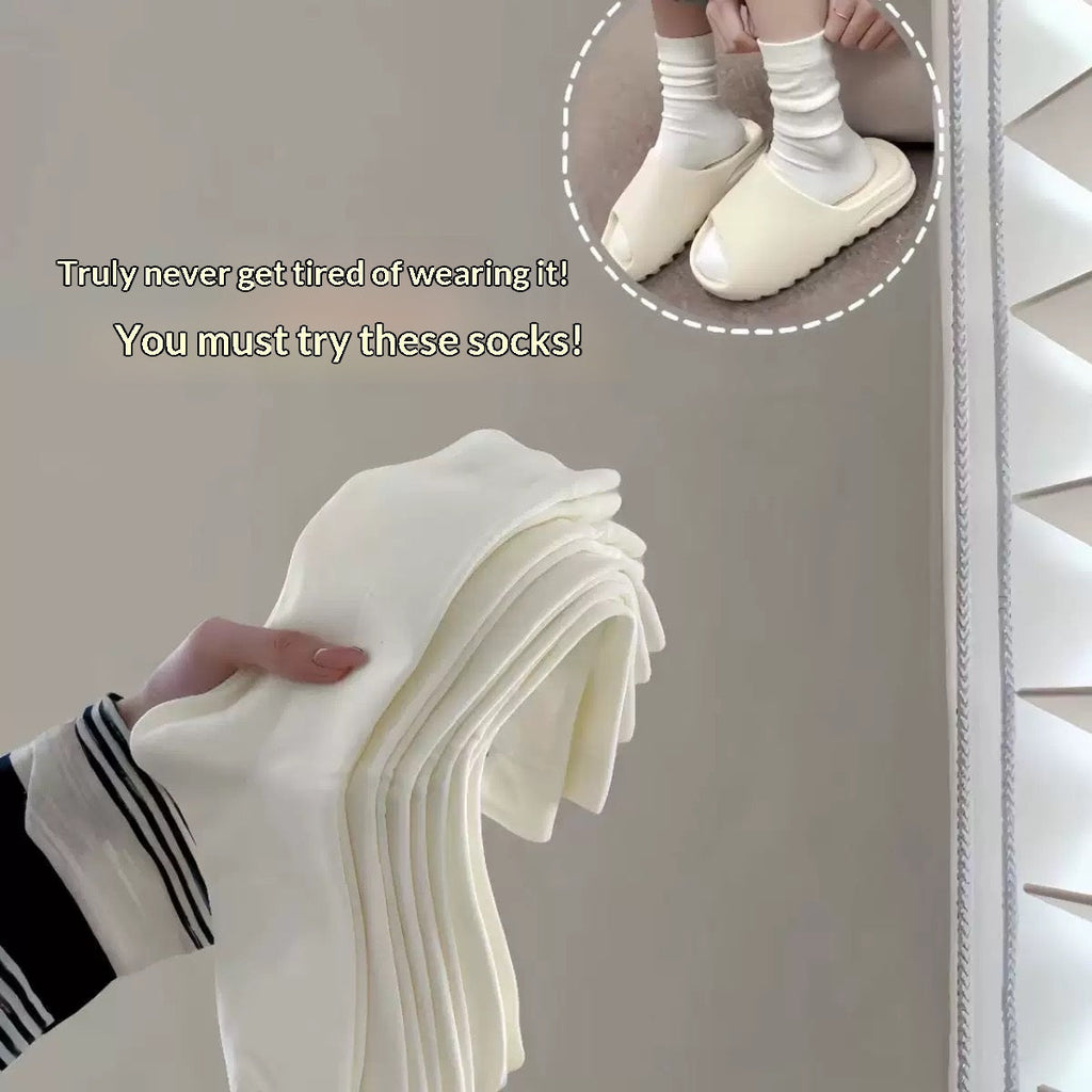 Stylish Boneless Postpartum Socks For Women Solid-color Mid-calf Socks