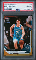 Graded 2025 Topps Now Kon Knueppel #10 Gold Foil /50 Rookie RC Basketball Card PSA 8 Near Mint