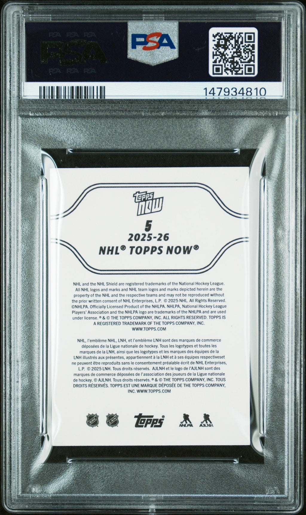 Graded 2025 Topps Now Matthew Schaefer #5 Red Ice Parallel /5 Rookie RC Hockey Card PSA 6 Excellent