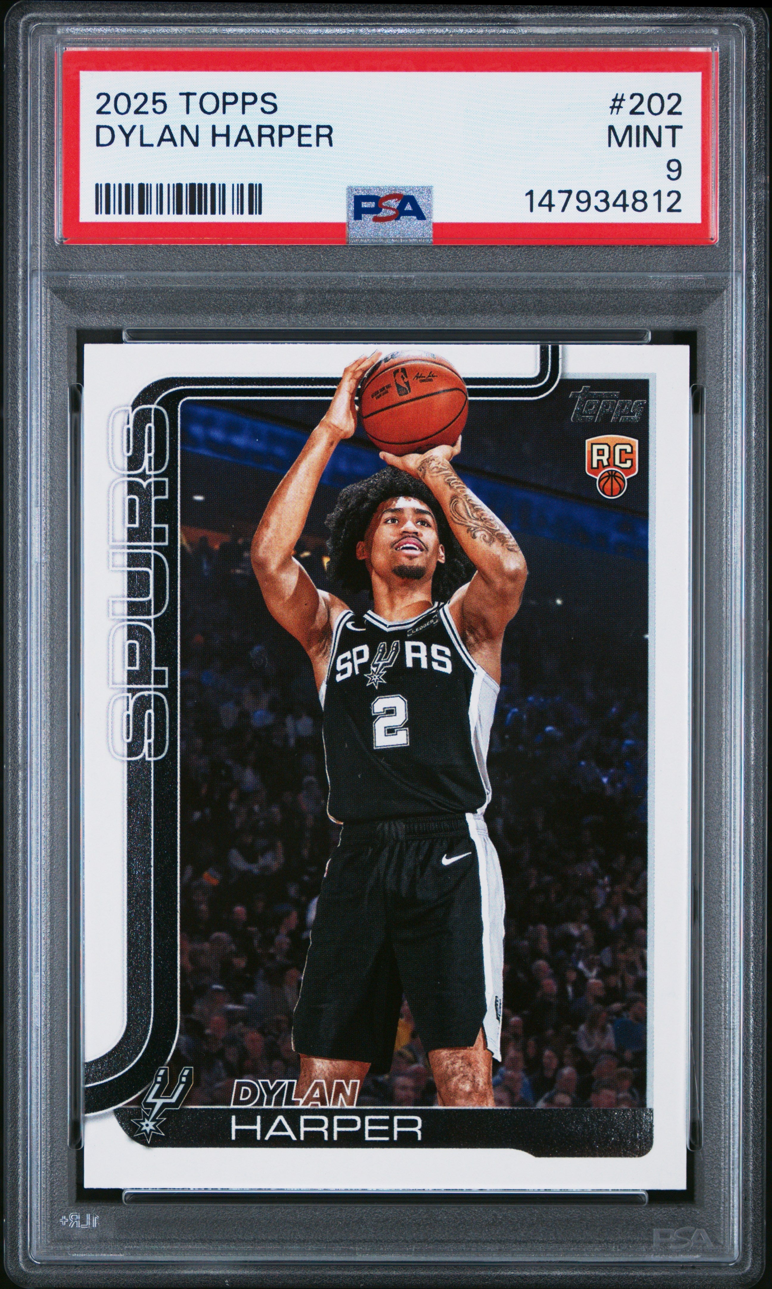 Graded 2025 Topps Dylan Harper #202 Rookie RC Basketball Card PSA 9 Mint