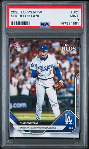 Graded 2025 Topps Now Shohei Ohtani #821 Baseball Card PSA 9 Mint
