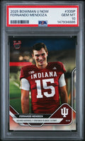 Graded 2025 Topps Bowman U Now Fernando Mendoza #33SP Rookie RC Football Card PSA 10 Gem Mint