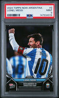 Graded 2024 Topps Now Argentina Lionel Messi #2 Soccer Card PSA 9 Mint