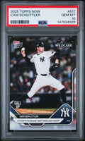 Graded 2025 Topps Now Cam Schlittler #817 Rookie RC Baseball Card PSA 10 Gem Mint