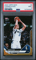 Graded 2025 Topps Now Cooper Flagg #6 Gold Foil /50 Rookie RC Basketball Card PSA 9 Mint