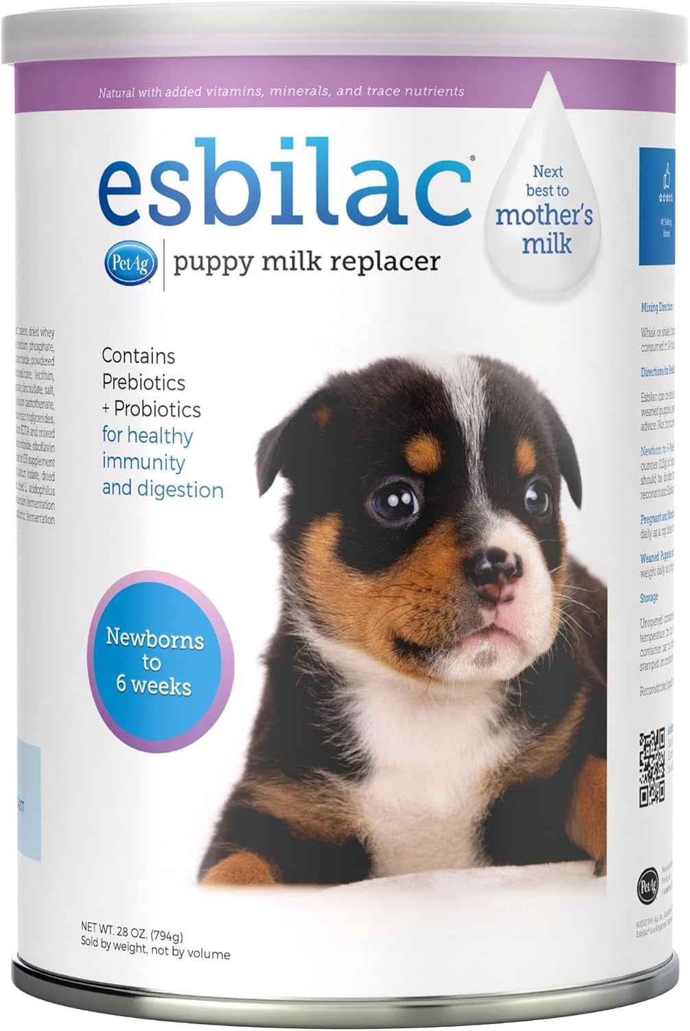 Puppy Milk Replacer 12oz Powder Prebiotics Probiotics Newborn Formula