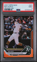 Graded 2025 Topps Now Nick Kurtz #687 Orange Foil /25 Rookie RC Baseball Card PSA 9 Mint