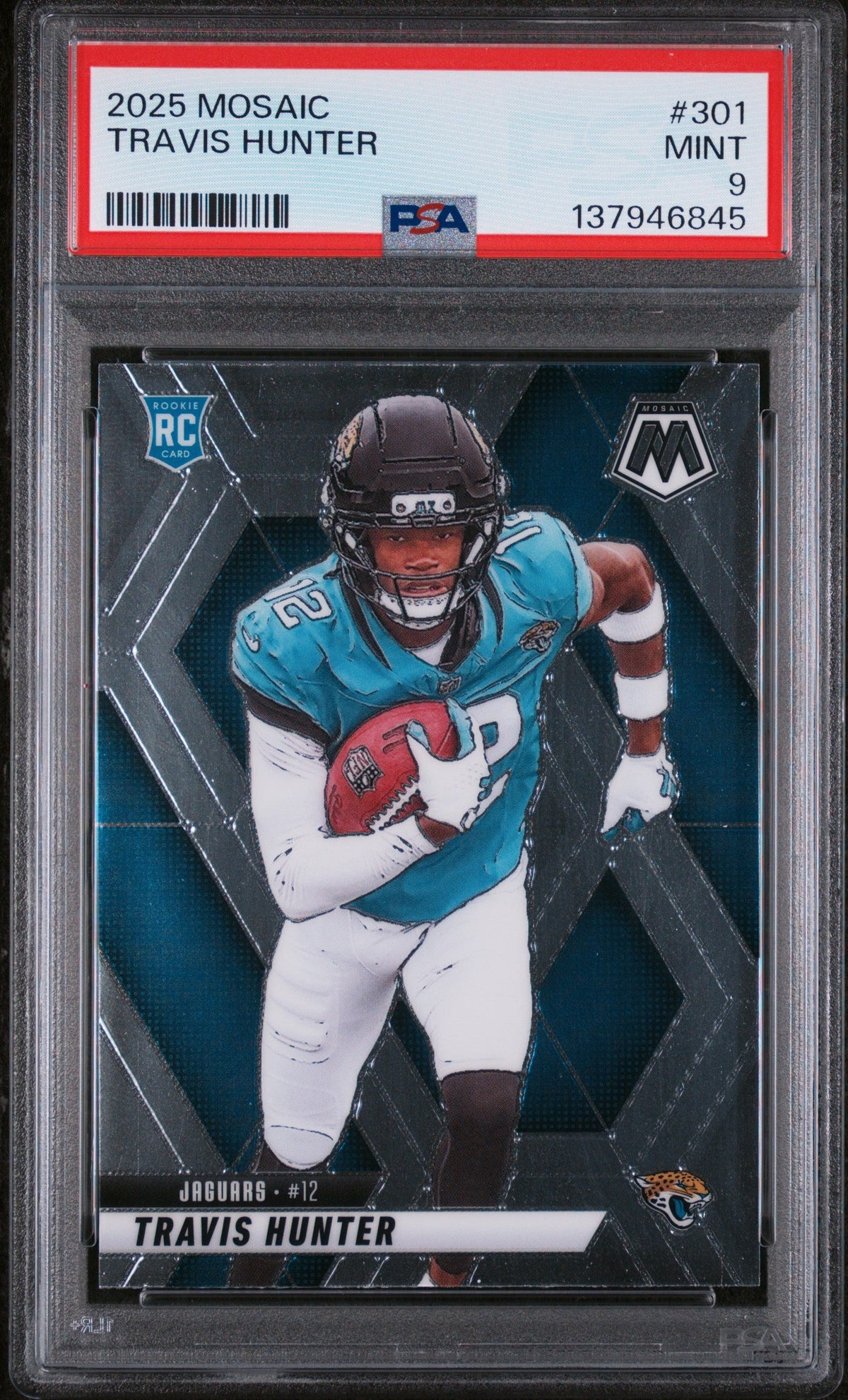 Graded 2025 Panini Mosaic Travis Hunter #301 Rookie RC Football Card PSA 9 Mint