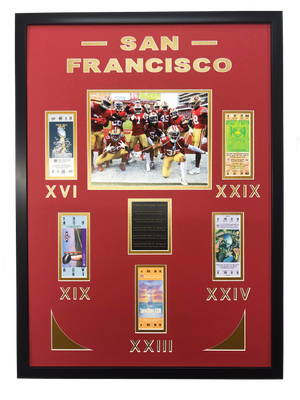 Framed San Francisco 49ers 5x Super Bowl Champions Replica Ticket 20x18 Football Photo Professionally Matted