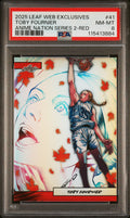 Graded 2025 Leaf Web Exclusives Toby Fournier #41 Anime Nation Series 2 Red /25 Basketball Card PSA 8 Near Mint