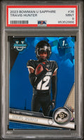 Graded 2023 Topps Bowman U Sapphire Travis Hunter #36 Rookie RC Football Card PSA 9 Mint