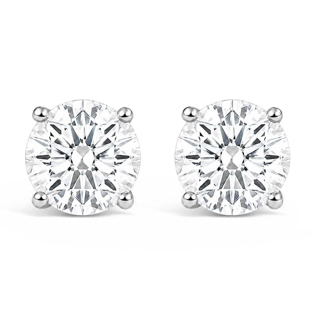 IGI Certified 14K Yellow Gold 1.00 Cttw Round Lab Grown Diamond Solitaire Stud Earrings