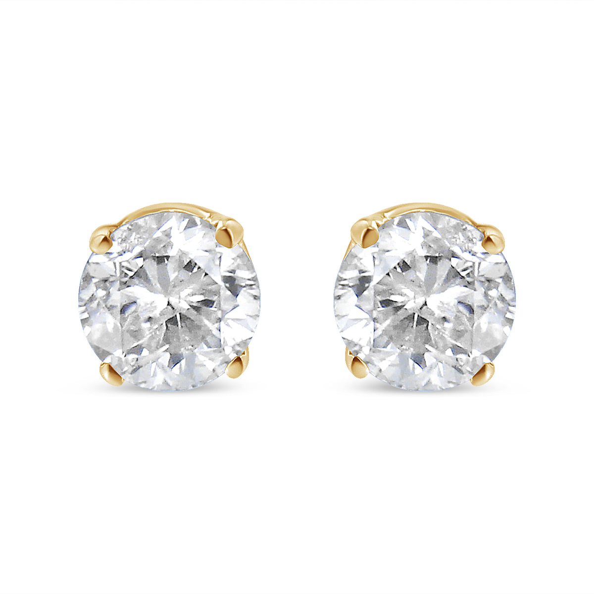 14K Yellow Gold 1/2 Cttw Round-Cut Diamond Solitaire Stud Earrings (O-P Color, SI2-I1 Clarity)