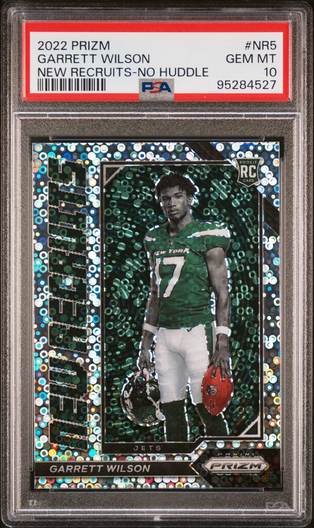 Graded 2022 Panini Prizm Garrett Wilson #NR5 New Recruits No Huddle Rookie RC Football Card PSA 10 Gem Mint