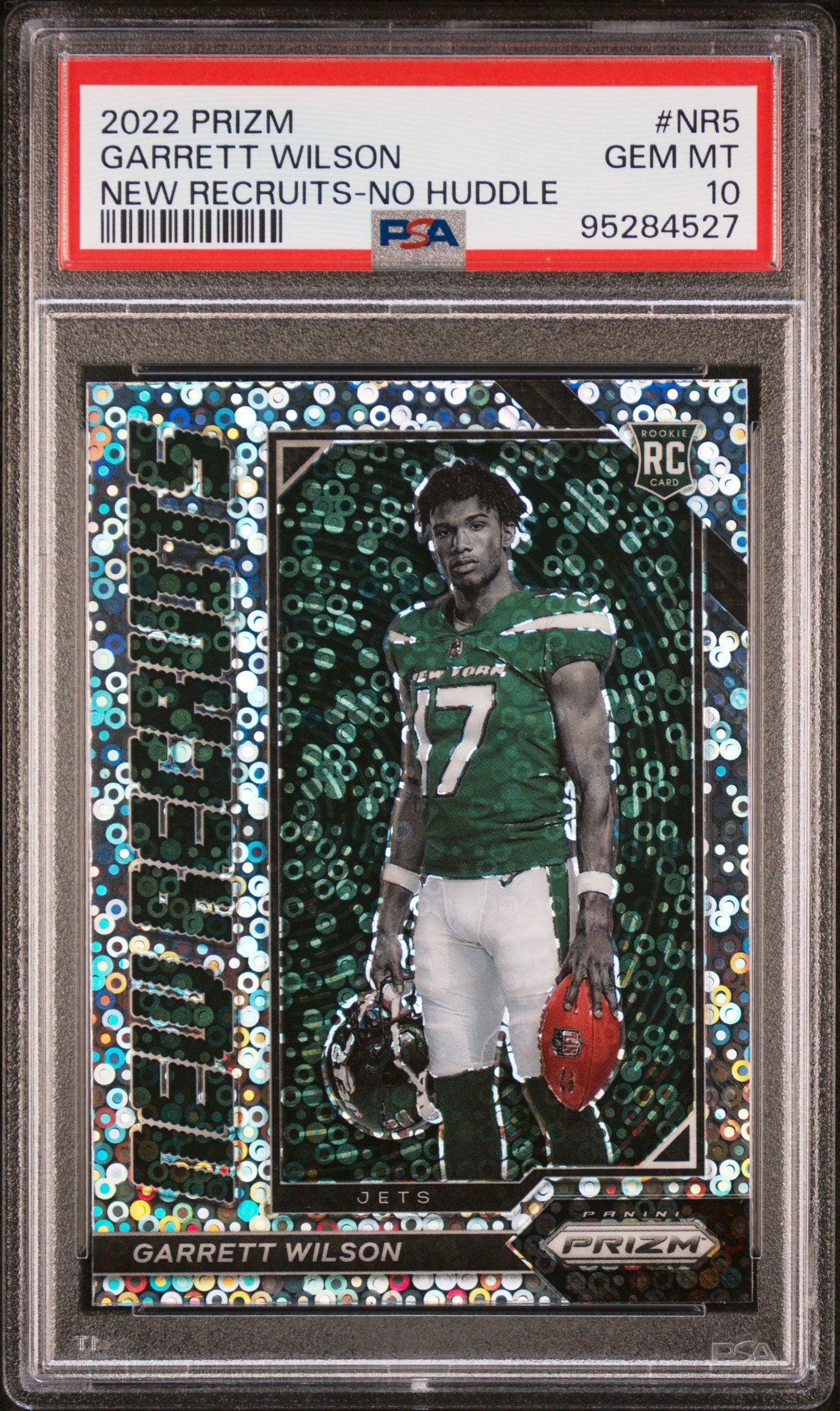 Graded 2022 Panini Prizm Garrett Wilson #NR5 New Recruits No Huddle Rookie RC Football Card PSA 10 Gem Mint