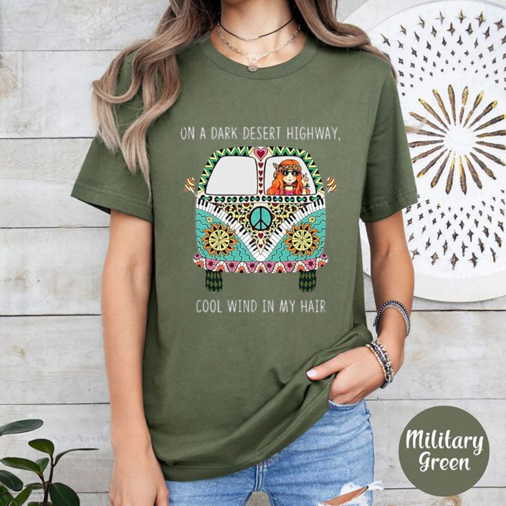 Vibrant Bohemian Graphic T-Shirt – Retro Boho Chic Artistic Tee, Premium 100% Cotton Colorful Mandala Top, Made in USA