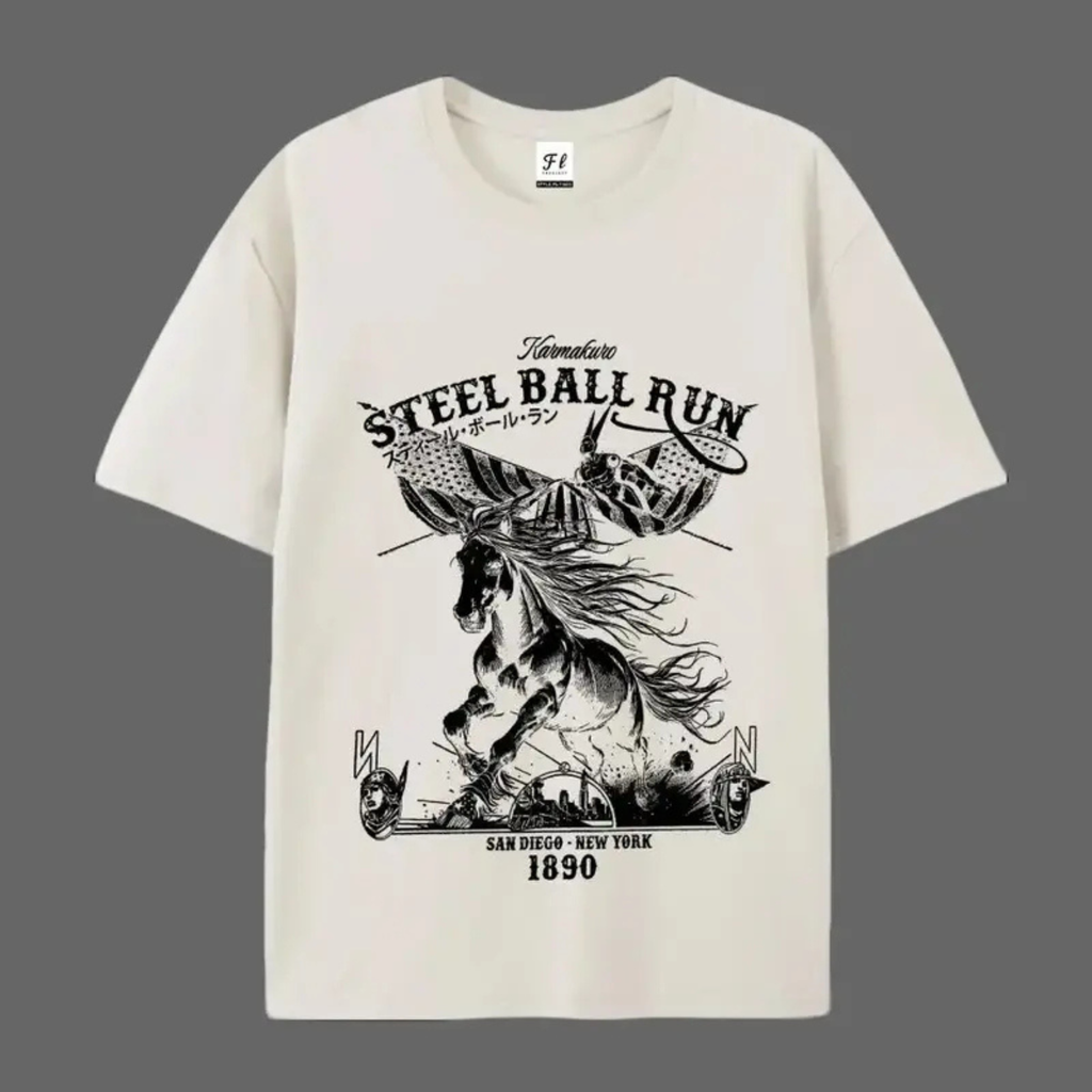 "SBR" Horse Racing American Flag T-Shirt – Retro Western Anime Style Graphic Tee, Unisex Cotton Shirt