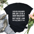 "Sexy Bald Guy" Black T-Shirt – Minimalist Bald Humor Graphic Shirt