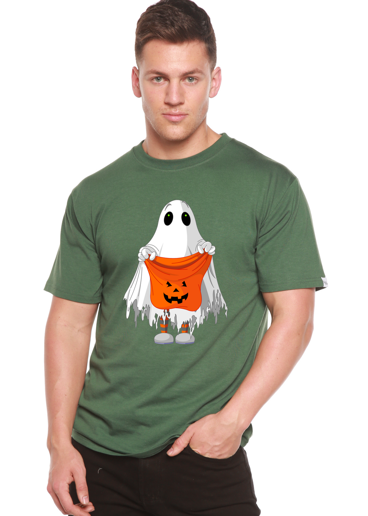 Boo Halloween Men's Bamboo Viscose/Organic Cotton Short Sleeve Graphic T-Shirt