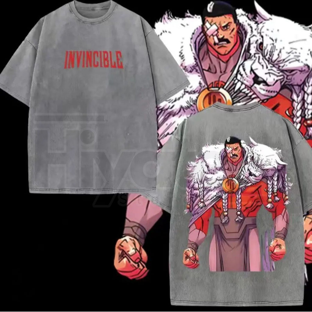 Thragg The Conqueror "Viltrumite War" T-Shirt – Invincible Comic Double-Sided Acid Wash Tee