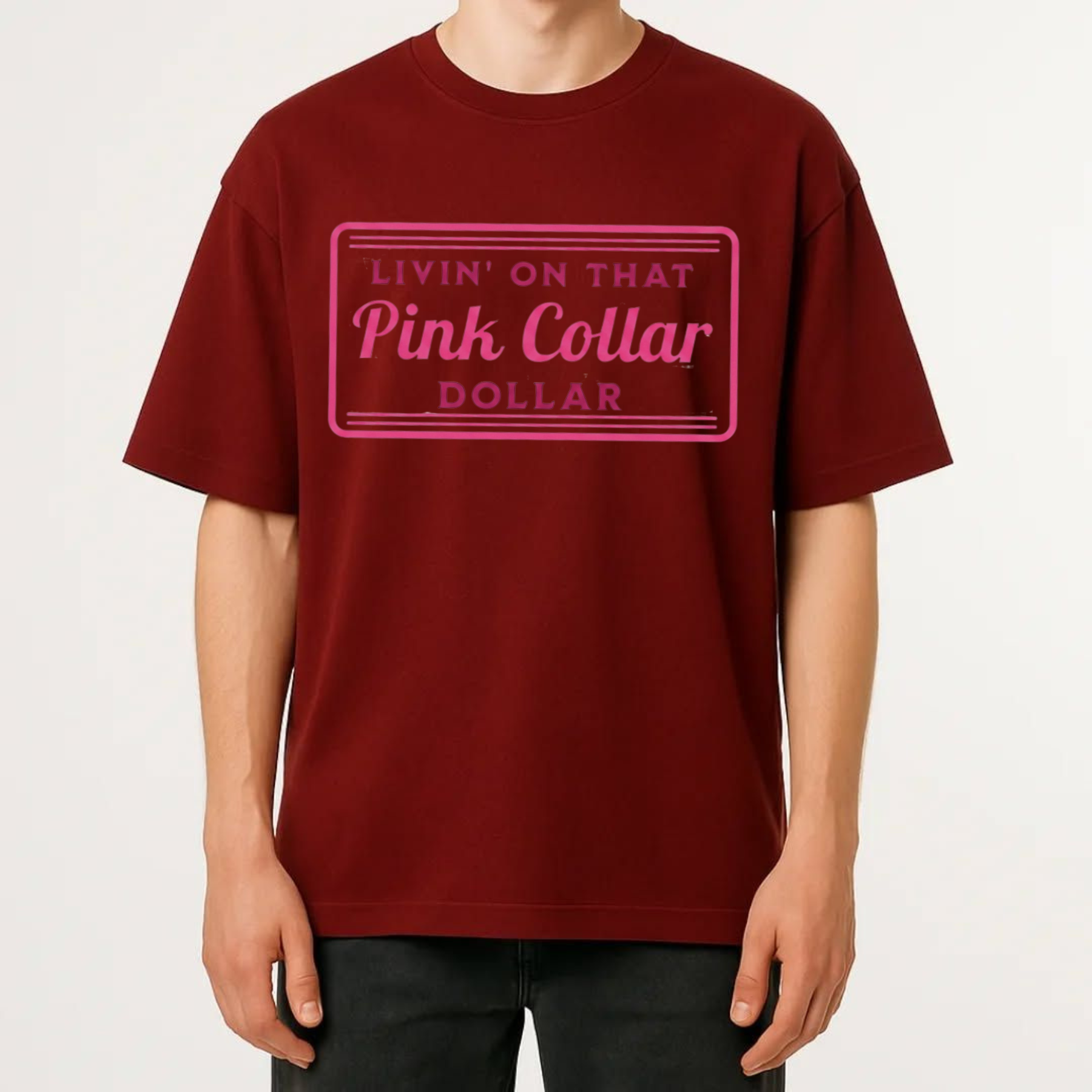 Vintage Marquee Pink Collar Dollar T-Shirt