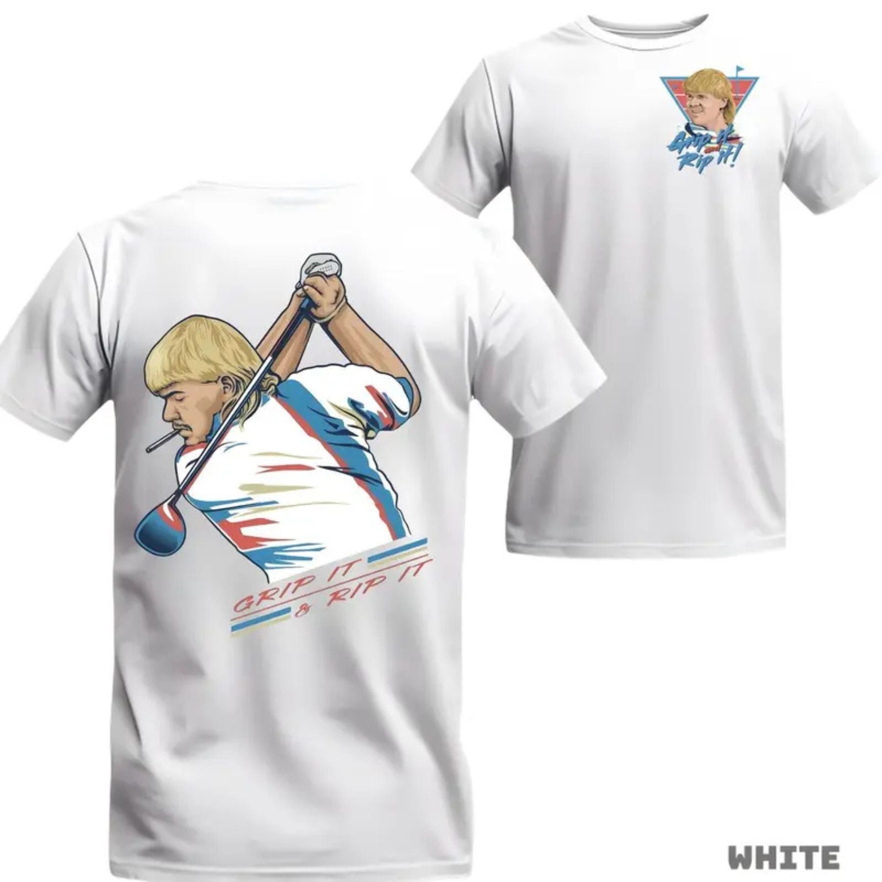 John Daly "Golf of America" 4th of July T-Shirt – Grip It and Rip It Patriotic Graphic Tee, Premium 100% Cotton Independence Day Top, Made in USA
