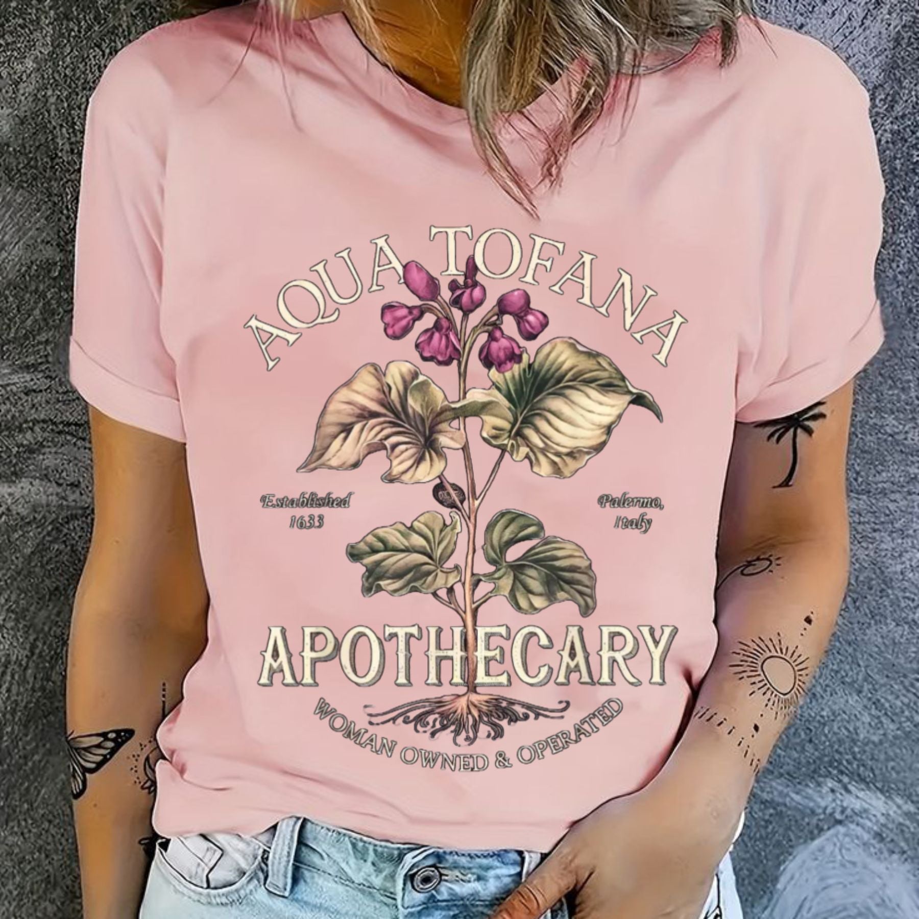 Aqua Tofana Funny Feminist T-Shirt – Vintage Apothecary Giulia Toffana Graphic Tee, Premium 100% Cotton Historical True Crime Top, Made in USA