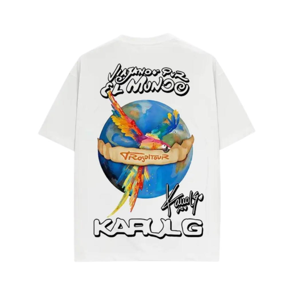 Retro Karol G "Viajando" T-Shirt – Vintage Washed Latin Pop Tee